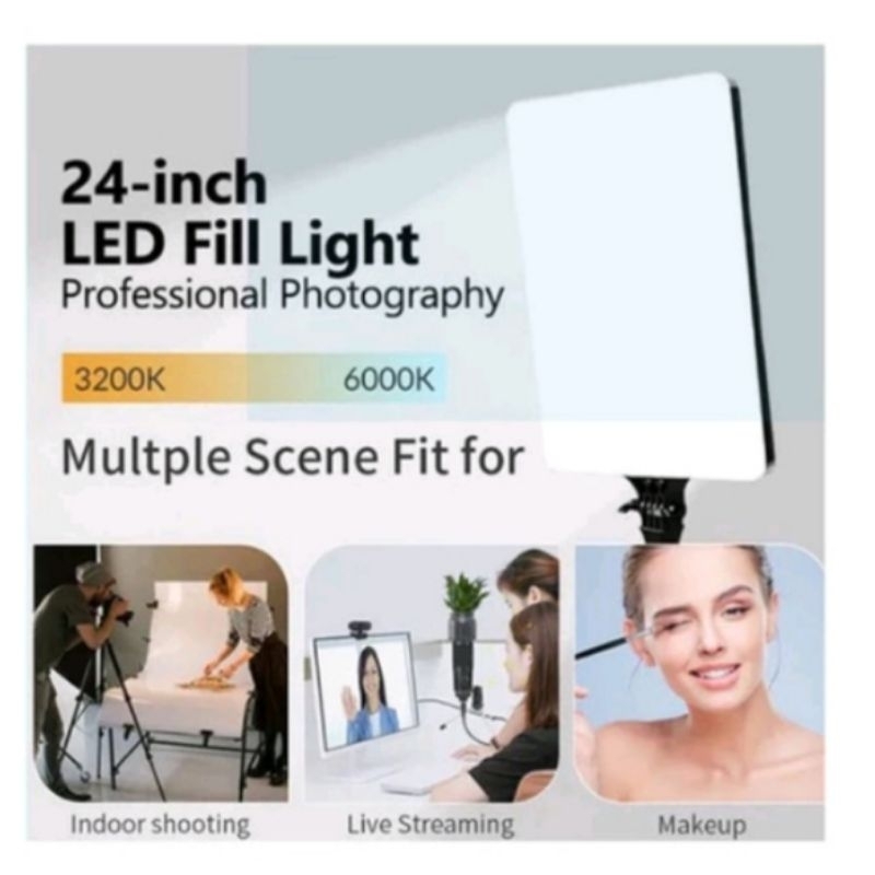 Jual Moonlite Lampu Fotografi 24inch Panel LED Video Light Ringlight ...