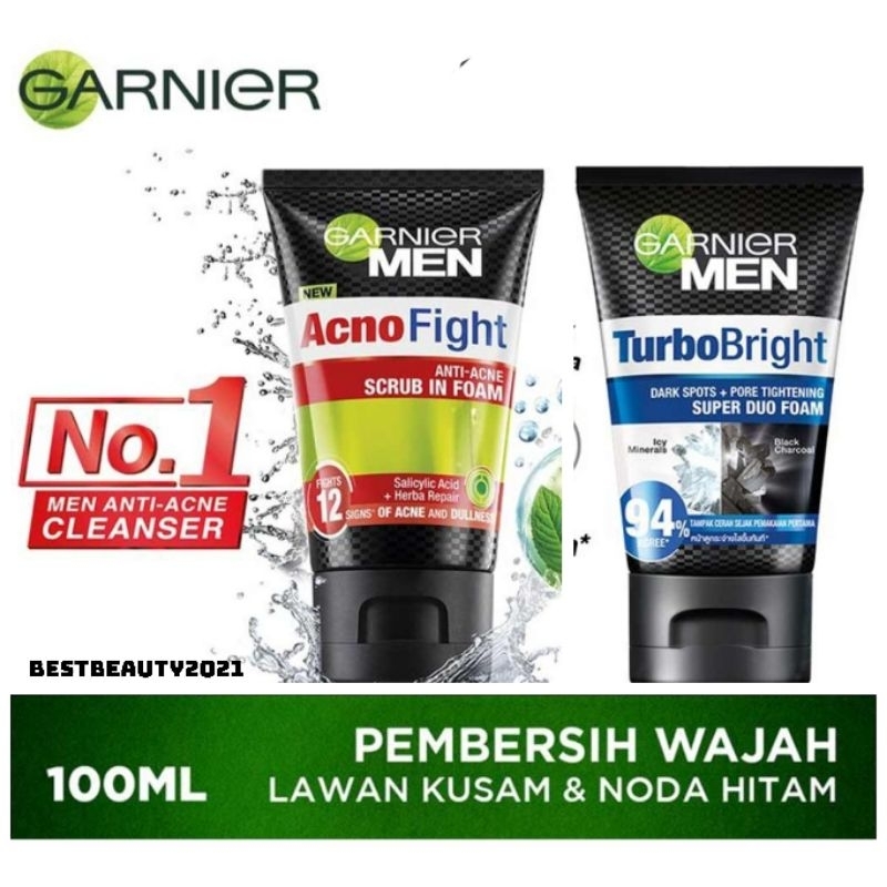 Jual Garnier Men Face Scrub / Facial Foam 100mL Acno Fight Anti Acne