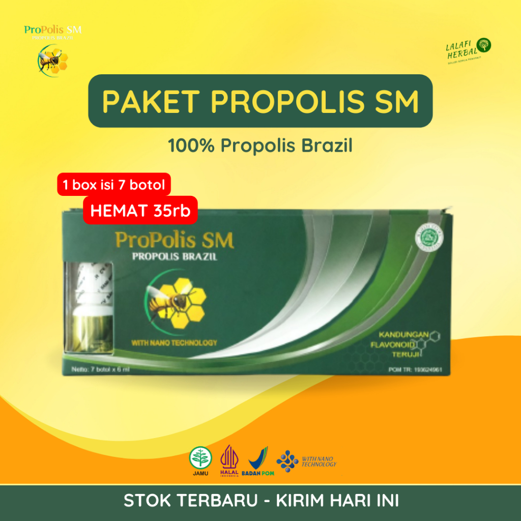 Jual Paket 1 Box Propolis SM Asli Original Isi 7 Botol Bundling ...