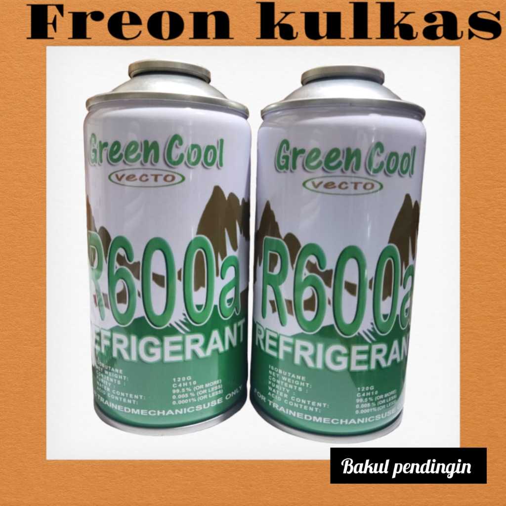 Jual Freon Kulkas R600 R 600a Green cool Greencool Kaleng 120gram ...