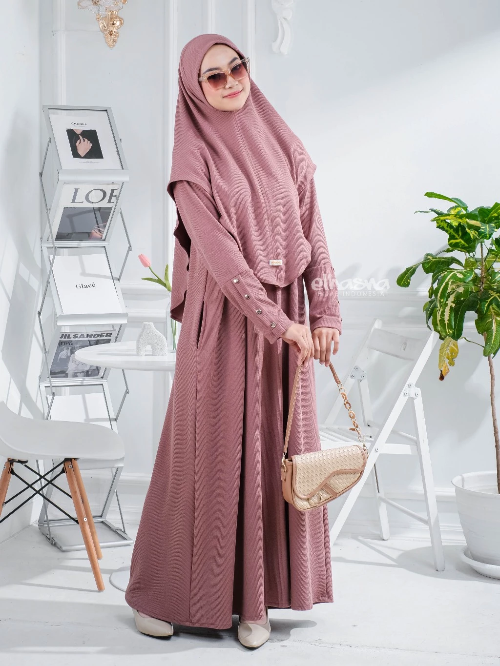 Gamis Dress Abaya Resleting Depan Button Knit Premium Jumbo tampilan elegan dan nyaman