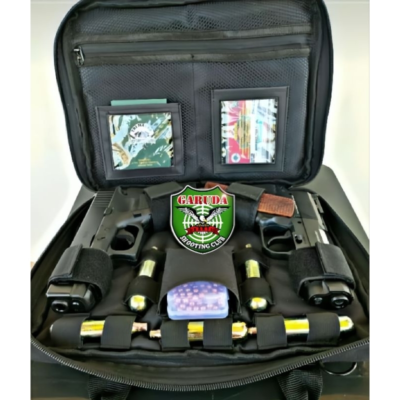 Jual GUN BAG / TAS PISTOL DOUBLE 2 PISTOL REVOLVER GLOCK 19 BERETTA M84 ...