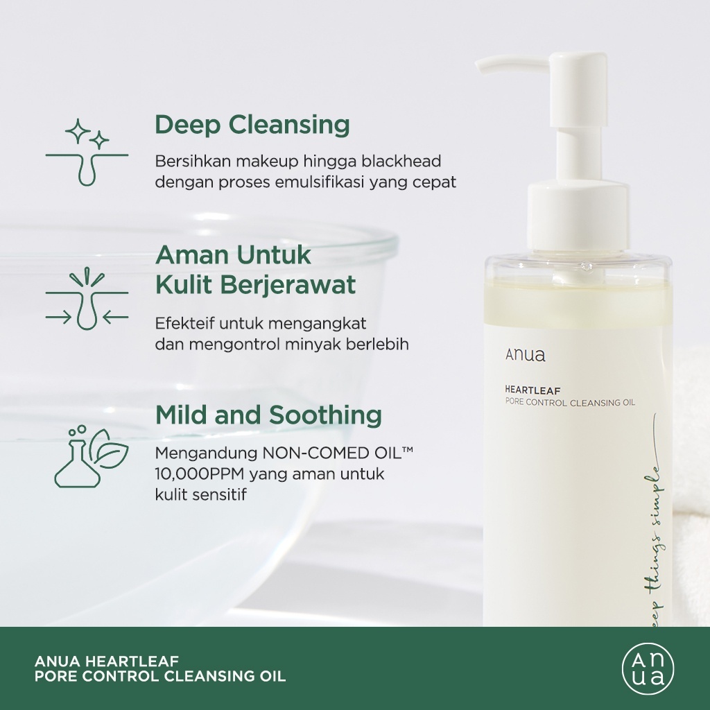 Kit Double Nettoyage ANUA - Huile Démaquillante + Mousse Heartleaf Pores - Soin Peau