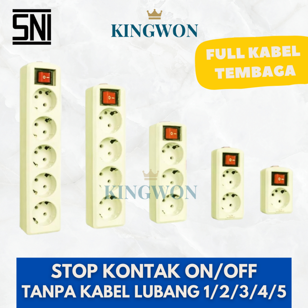 Jual STOP KONTAK ON/OFF LUBANG 1/2/3/4/5 TANPA KABEL DENGAN SWITCH ON ...