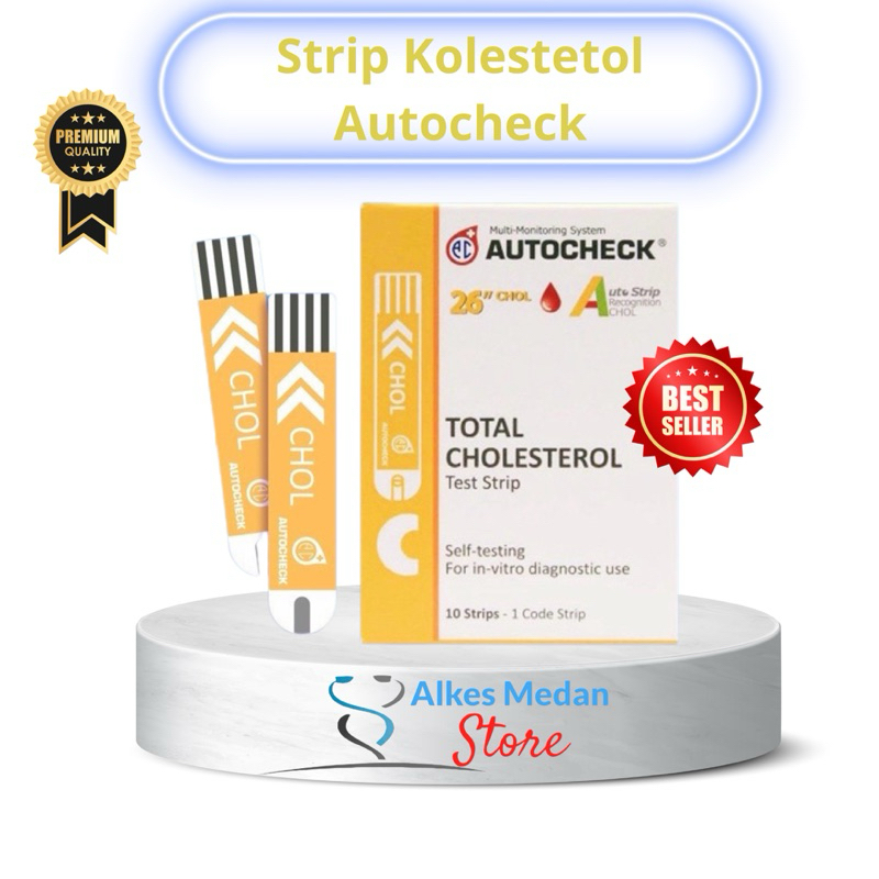 Jual Autocheck Strip Cholestrol / Kolestrol Autocheck (1 Box Isi 10 ...