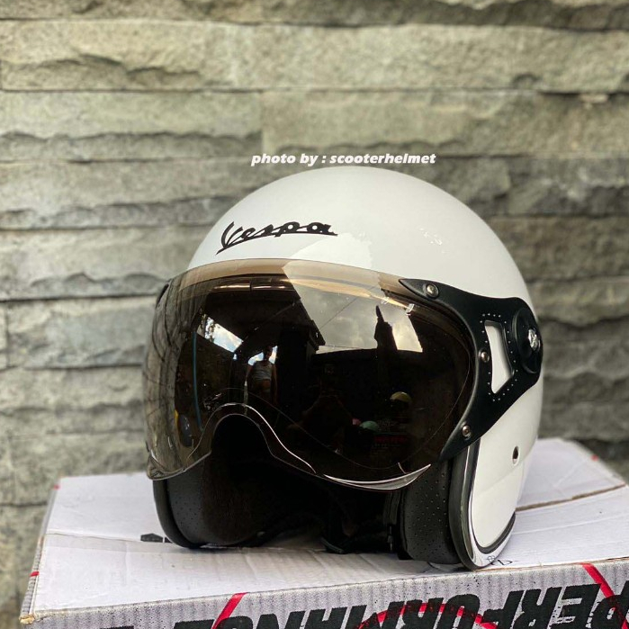 Jual Helm Vespa Italy Bogo Retro Limited Edition + Kaca Visor Original ...