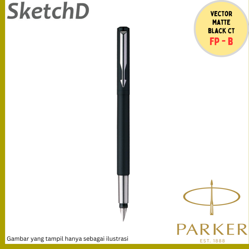 Jual Parker Vector Matte Black Chrome Trim CT FP - Fountain Signature ...