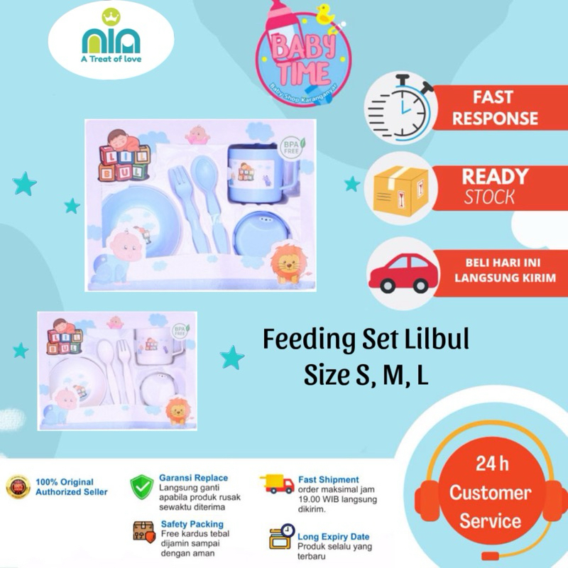 Jual NIA Tempat Makan Bayi Feeding Lilbul Set Ukuran Kecil,Medium,Large ...
