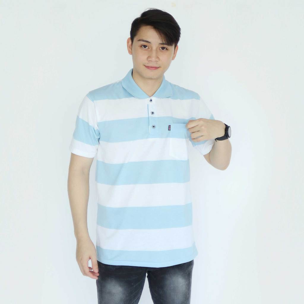 Jual Liso Wear Kaos Kerah Pria Kaos Salur Engineering Stripe Balok