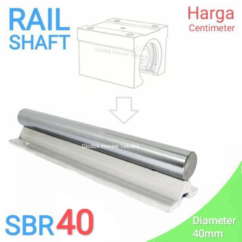 Jual rod shaft as SBR40 SBR 40 linear guide rail rel support 40mm 40 mm ...