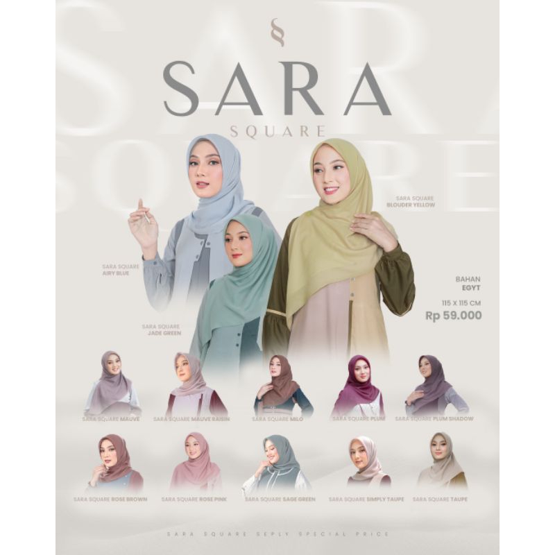 Jual HIJAB SEPLY SARA SQUARE / HIJAB POLOS / HIJAB SYARI / SALE HIJAB ...