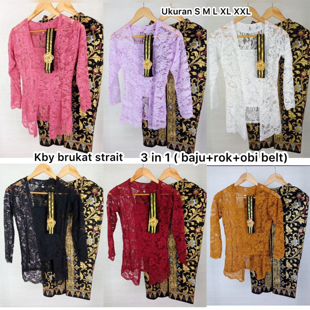 Jual Setelan Kebaya Bali Modern Wanita Obi Rok Prada Grosir Murah Set
