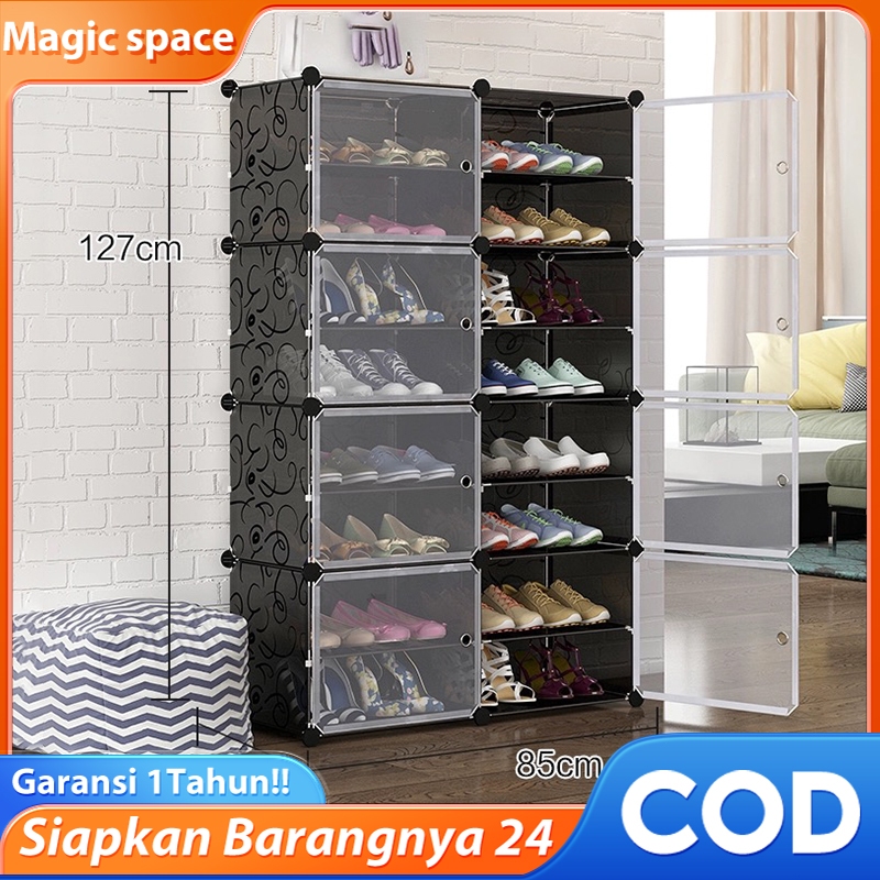 MAGIC Rak Sepatu Tertutup Plastik/Lemari Sepatu Tertutup Anti Debu