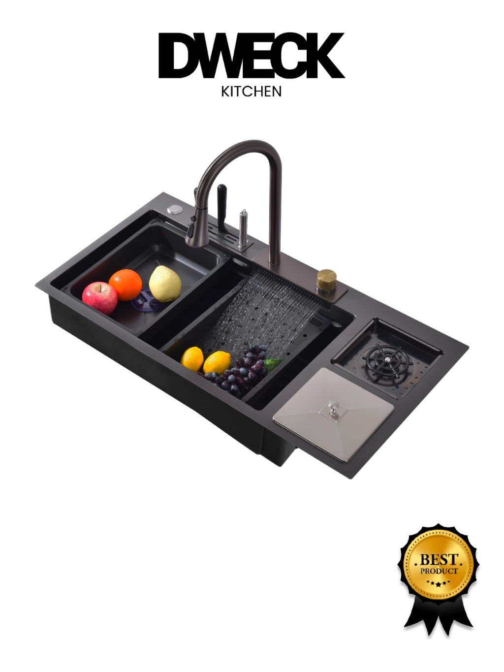 Jual Kitchen Sink Black Luxury 1 Bowl Stainless Steel 304 Panjang ...