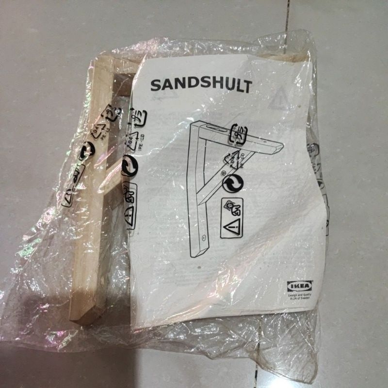 BERGSHULT / SANDSHULT mensola e staffe, marrone-nero/pioppo tremulo