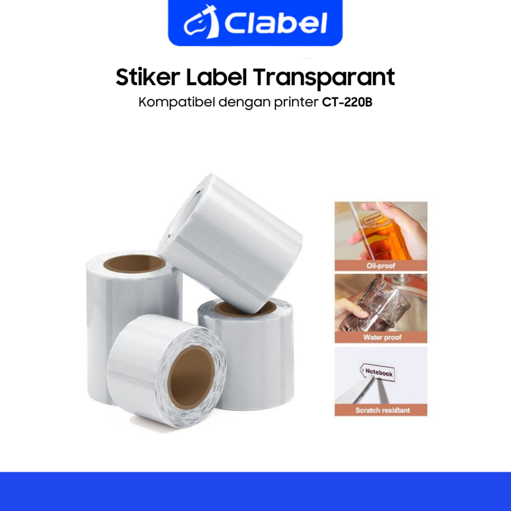 Jual CLABEL Kertas Label Sticker Transparan Tag Produk | Shopee Indonesia