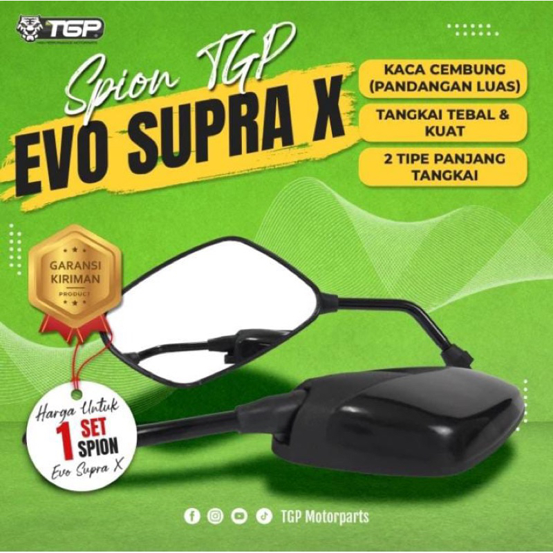 Jual Spion Tgp Evo Supra X Kaca Cembung Drat Honda Tangkai Panjang Asli ...