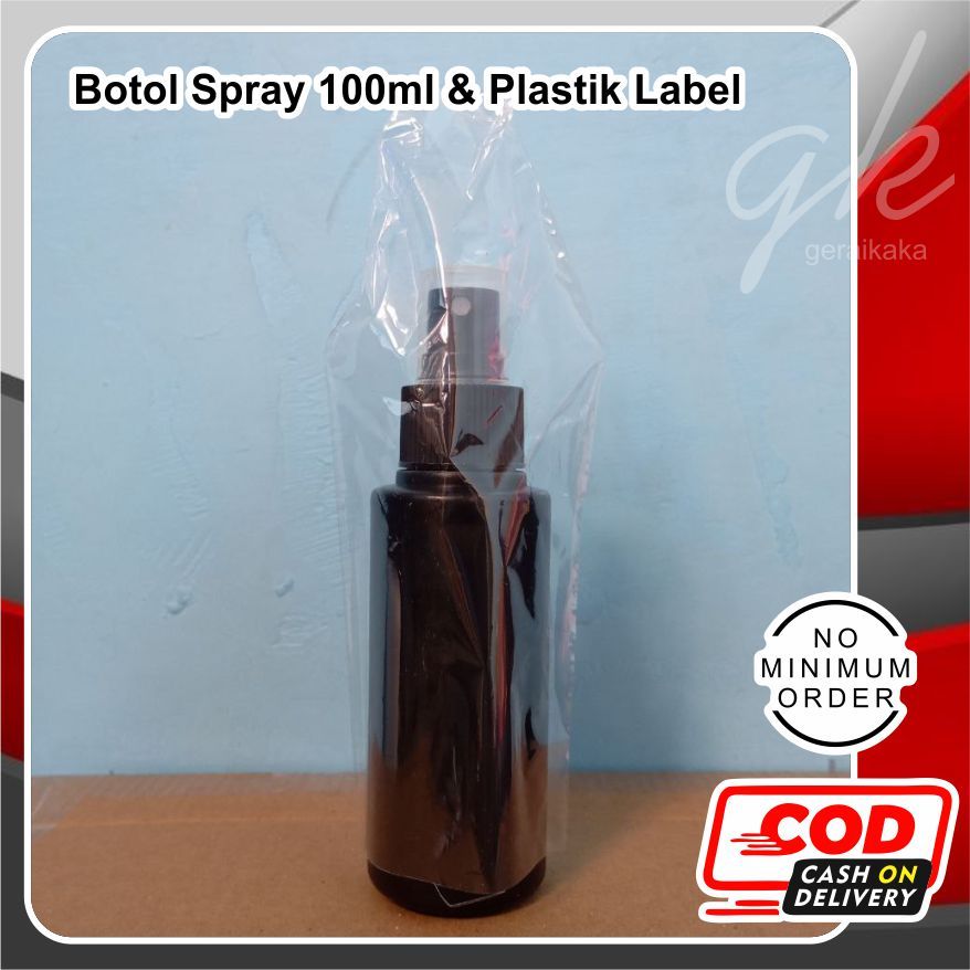 Jual ( PROMO PAKET ) BOTOL SPRAY HITAM TEBAL uk. 100ml + PLASTIK SEGEL ...