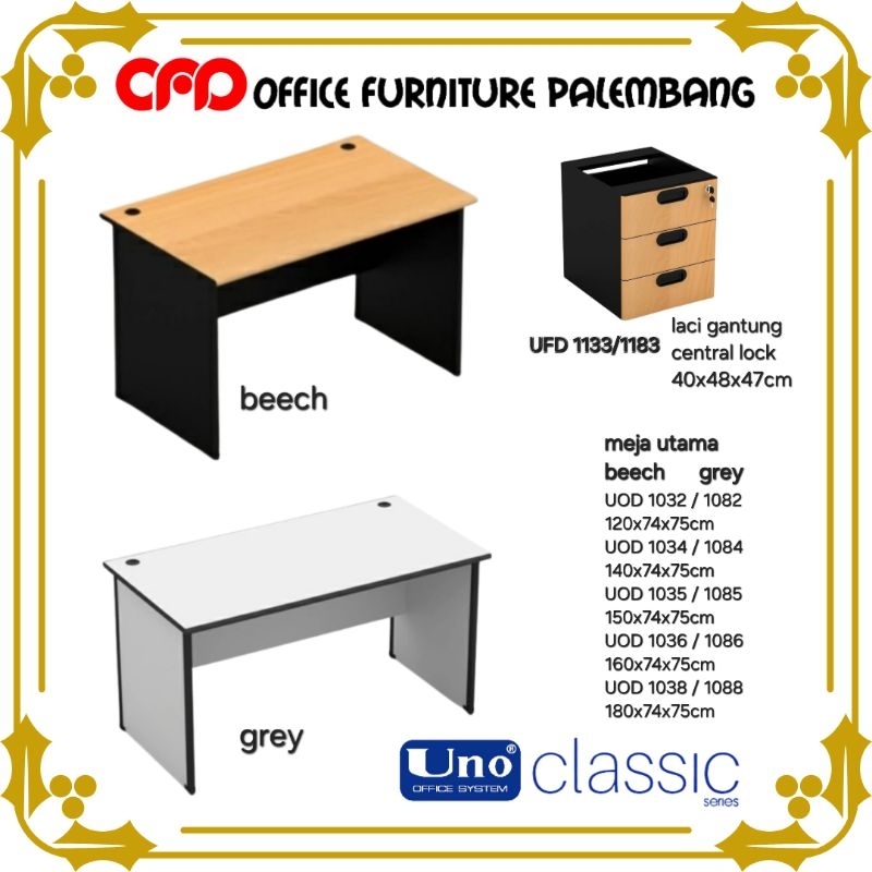 Jual meja kantor UNO classic UOD 1032 1082 1036 1086 meja kerja meja ...