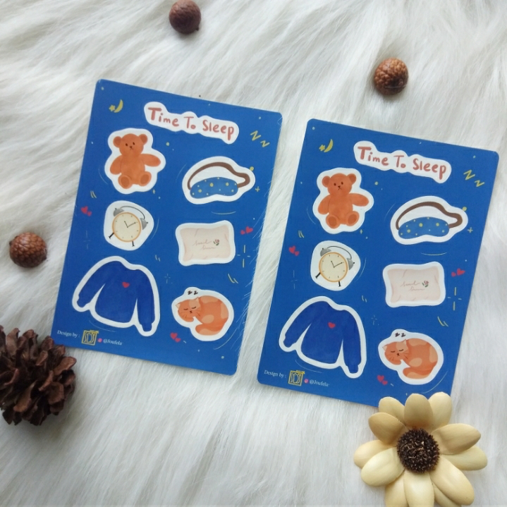 Jual Cute Sticker Time to Sleep for journaling, scrapbook, planner ...