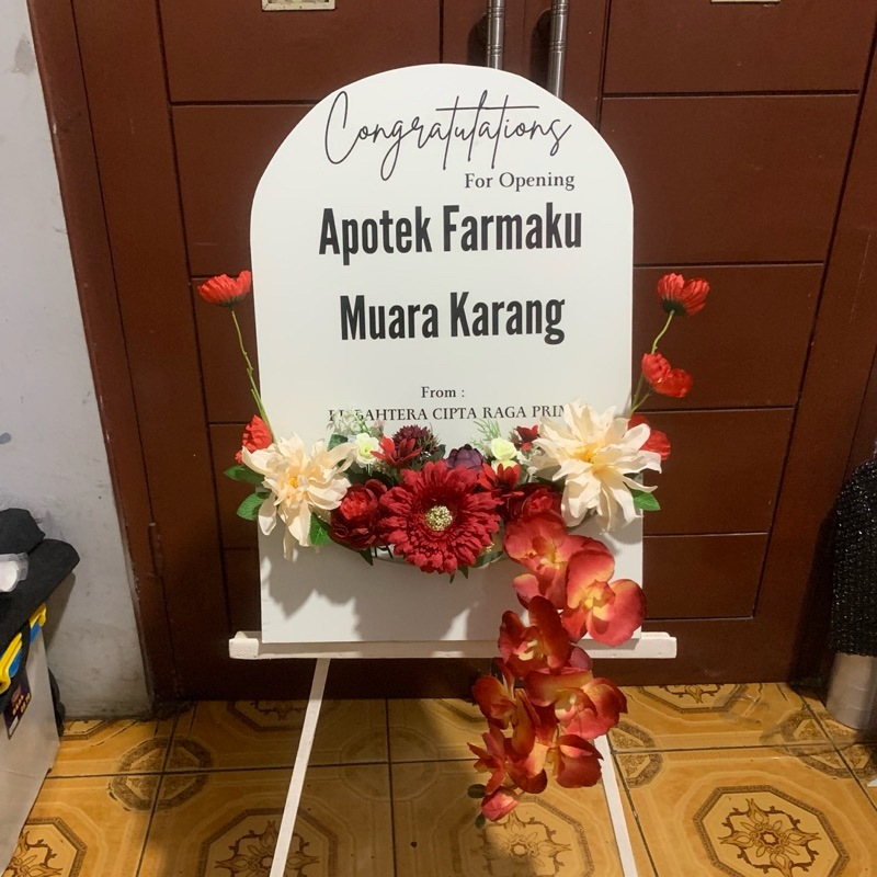 Jual Paket Usaha Flowers Box Sign / Standing Kayu / Papan Bunga Wisuda ...