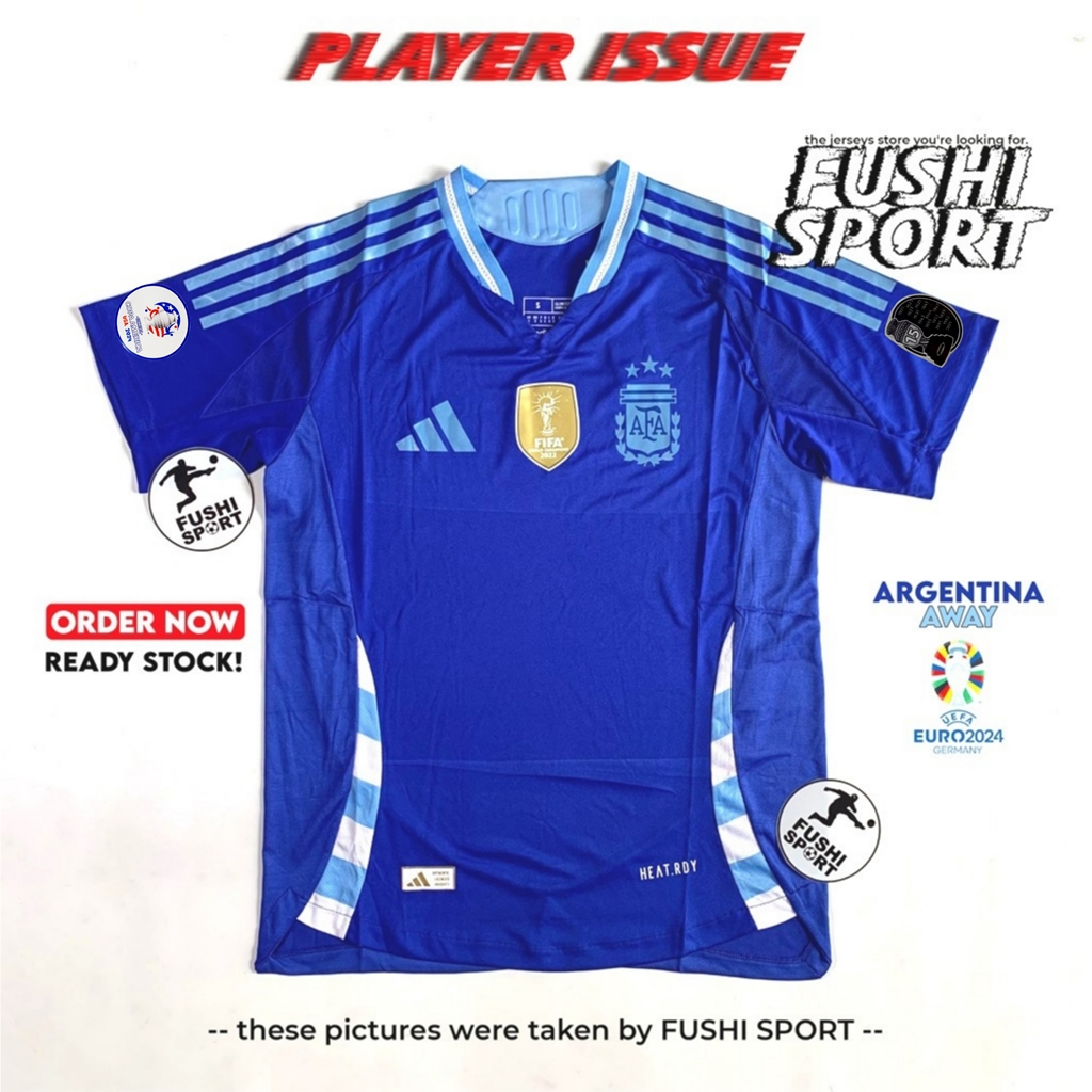Player Issue Jersey Baju Bola Argentina Away 2024 Copa America New Heat  Rdy
