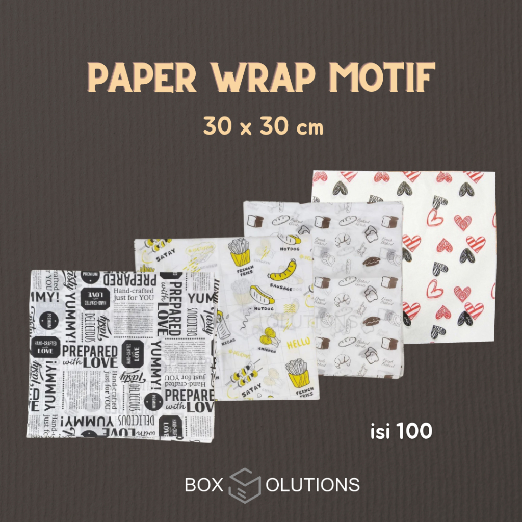 Jual kertas nasi / rice / paper wrap motif printing laminasi - 30x30 cm ...