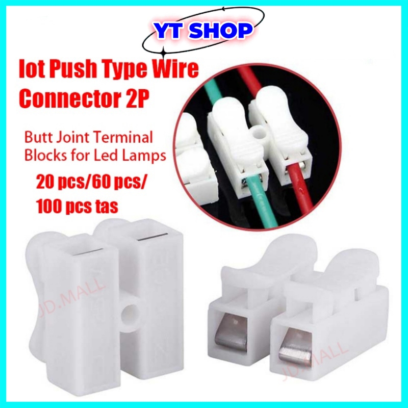 Jual YT SHOP Quick Connect Terminal Block Cable / 2 Wire Connector ...