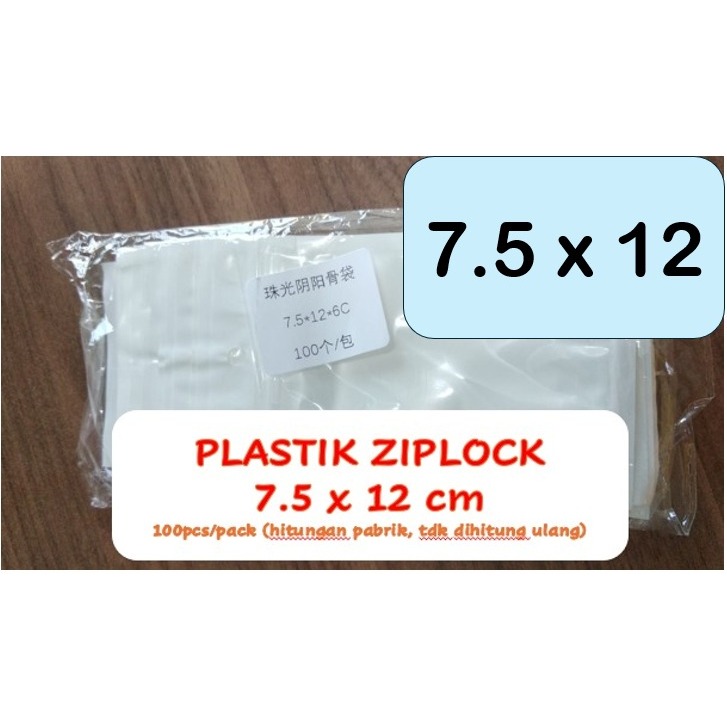 Jual Plastik Zip Plastik Klik Plastik Ziplock ukuran 7.5cm x 12cm ...