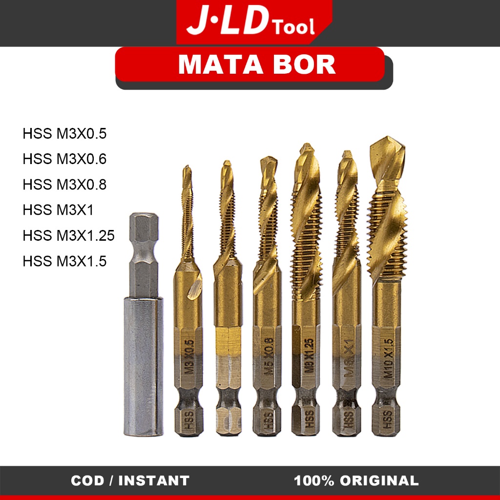 Jual Jld Mata Bor Pcs Pembuat Ulir Drat Hex Twist Spiral Tapper Baut Bit Shopee Indonesia