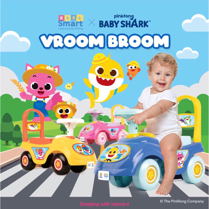 Jual Bebe Smart x Pinkfong Baby Shark Vroom Broom Ride On | Shopee ...