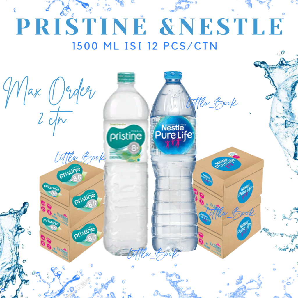 Jual Pristine 8.6+ | Nestle Pure Life Mineral Water 1500 ml x 12 pcs ...