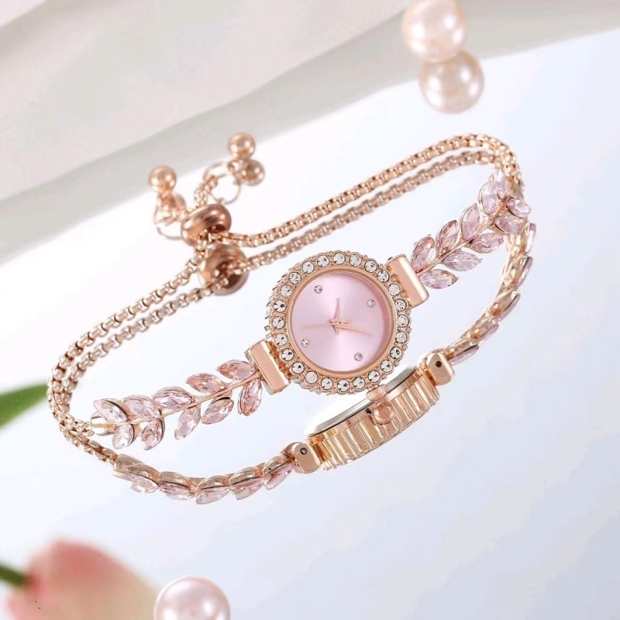 COD  Jam Tangan Wanita Elegan Rantai Analog Quartz Sleek Trendi Mewah Fashion Gelang Tangan W313