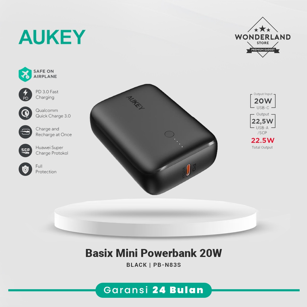 Jual Aukey PB-N83S Powerbank Basix Mini Pb 20W 10.000mAh Dual Port USB