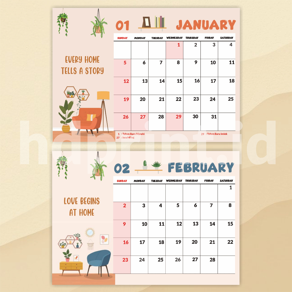Jual KALENDER DUDUK AESTHETIC 2025 | KALENDER MEJA 2025 (KODE HM ...