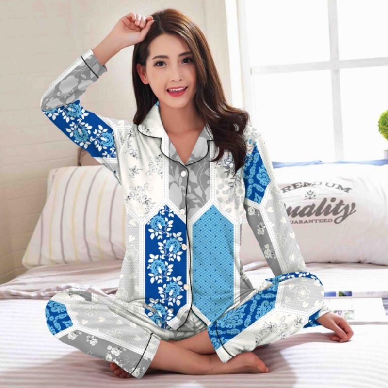 Jual pp piyama setelan lengan panjang/baju tidur wanita terbaru/setelan ...