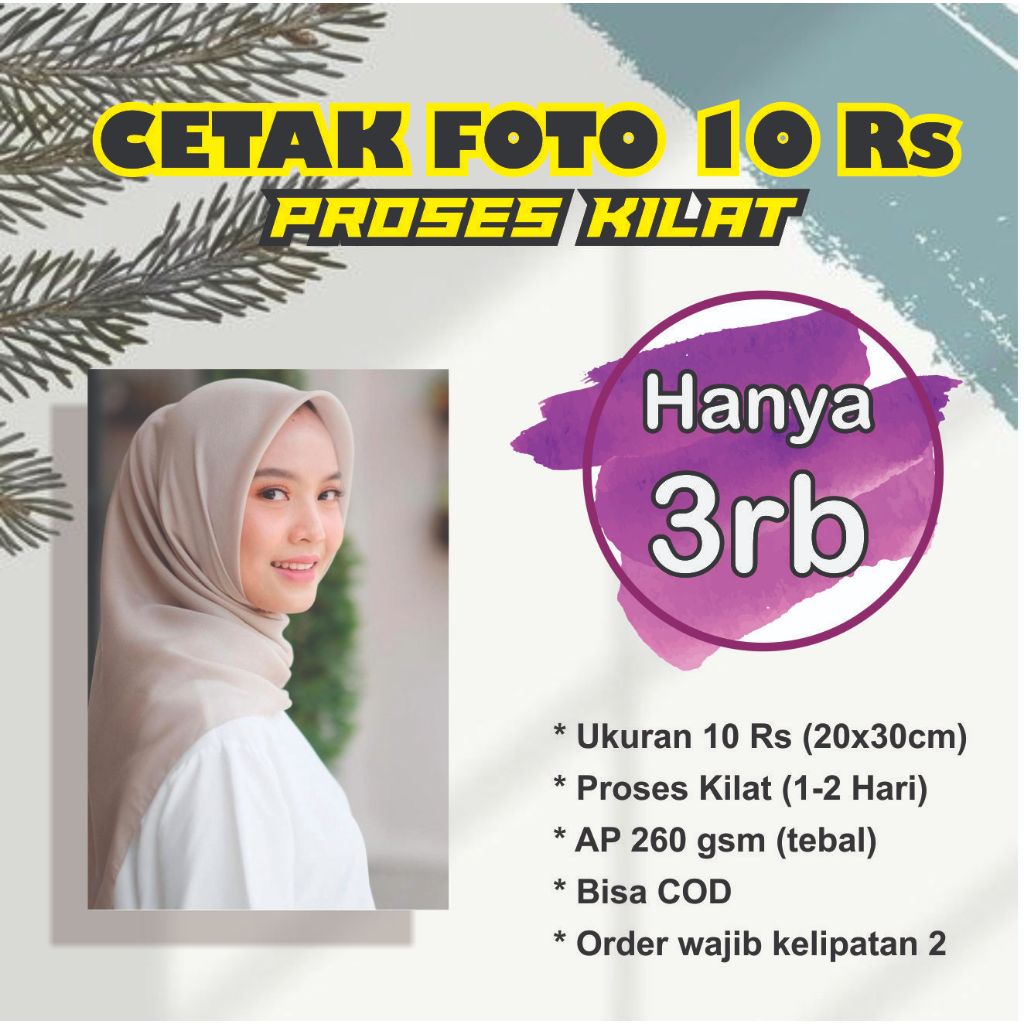 Jual Cetak Foto 10Rs (20x30cm), proses kilat tanpa PO, bisa COD ...