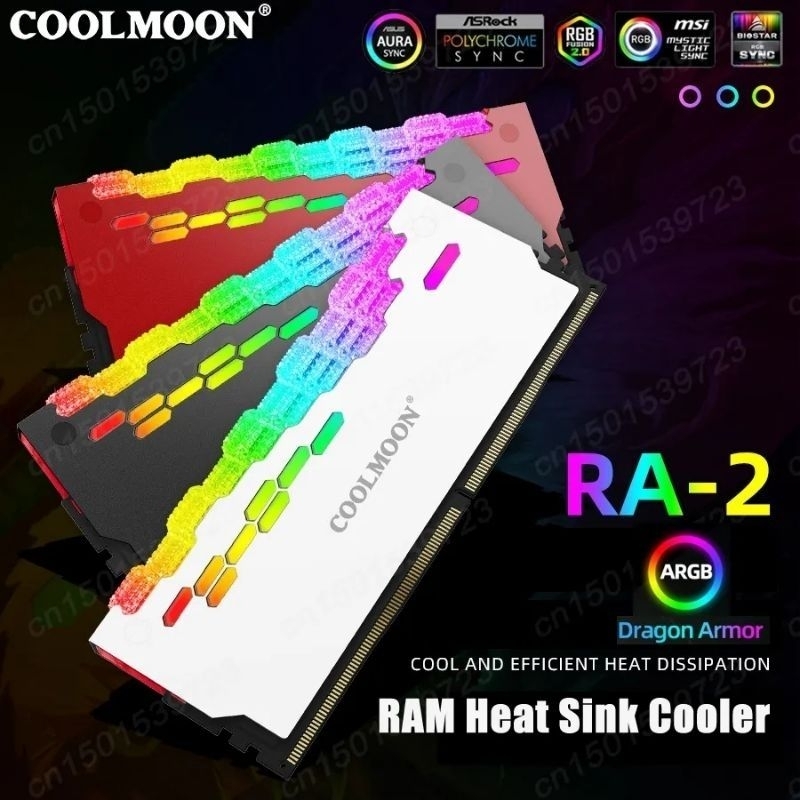 Jual Heatsink Pendingin Aluminium Cooling RAM Memory Coolmoon ARGB A ...