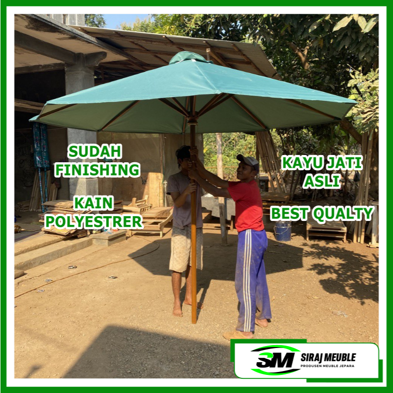 Jual Payung Tenda Payung Taman Payung Cafe Bahan Kayu Jati Kain Waterproff Tahan Air Shopee