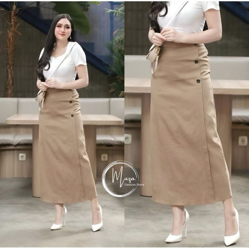 Jual Luna Skirt Rok Span Panjang Wanita Korean Style Standar