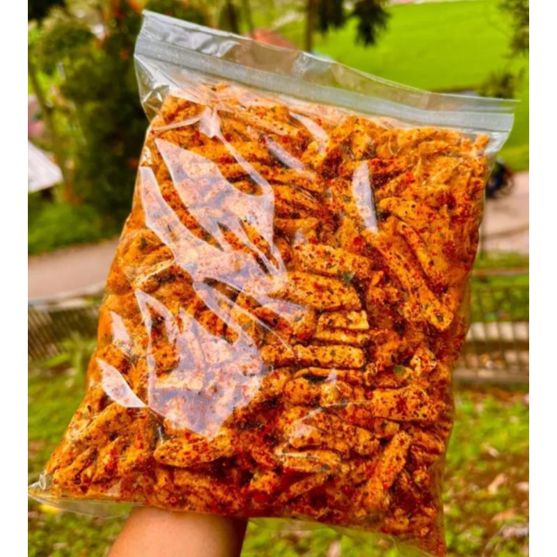 Jual Basreng pedas daun jeruk 500 gram stik baso goreng khas Jawa barat ...