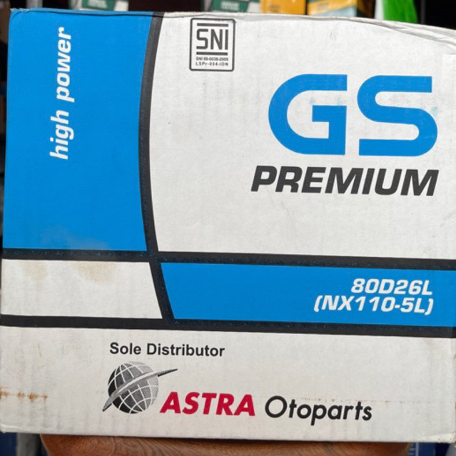Jual Aki GS Premium 80D26L (NX110-5L) Accu Basah Inova Diesel Fortuner ...