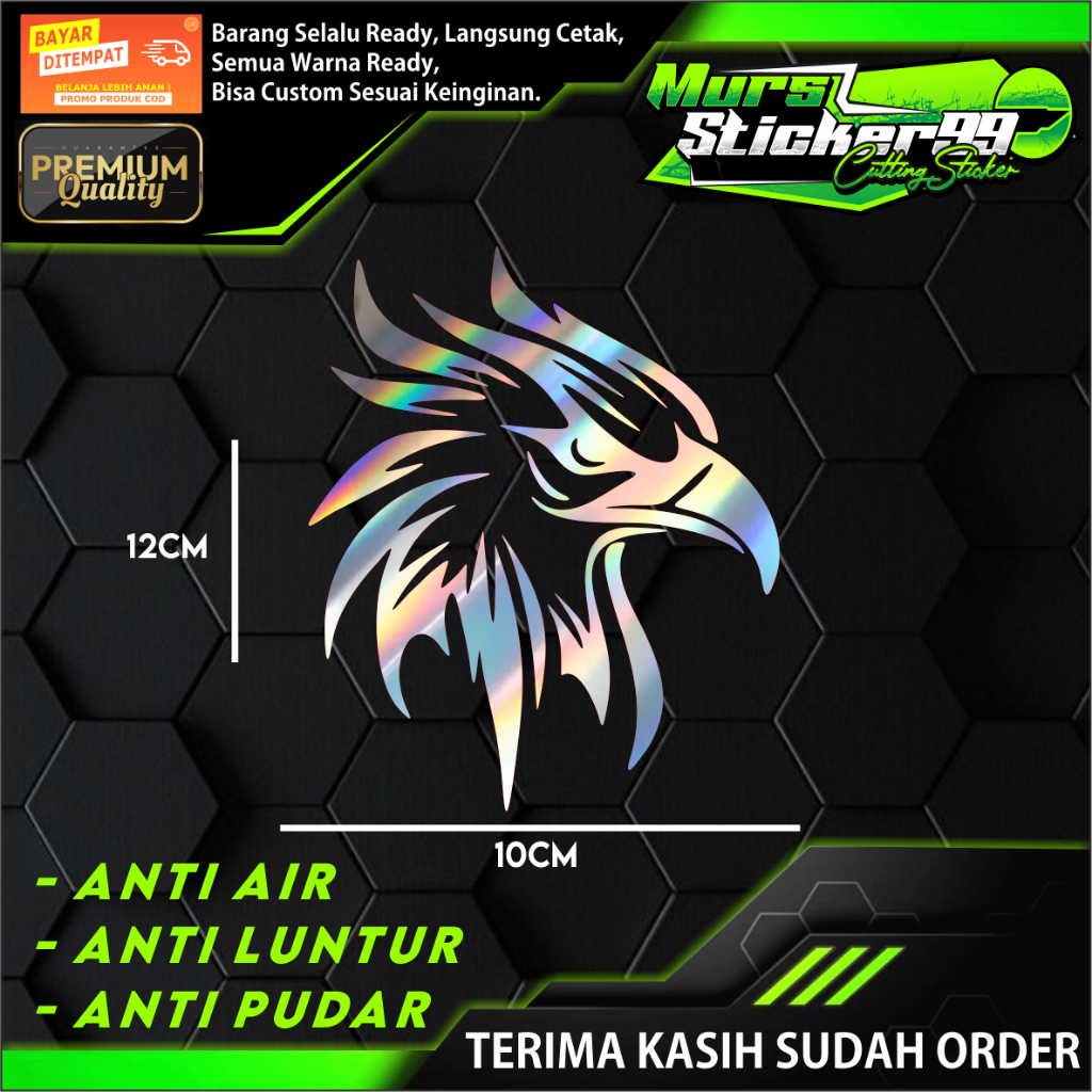 Jual Cutting Sticker KEPALA ELANG Sticker Untuk Motor Dan Mobil ...