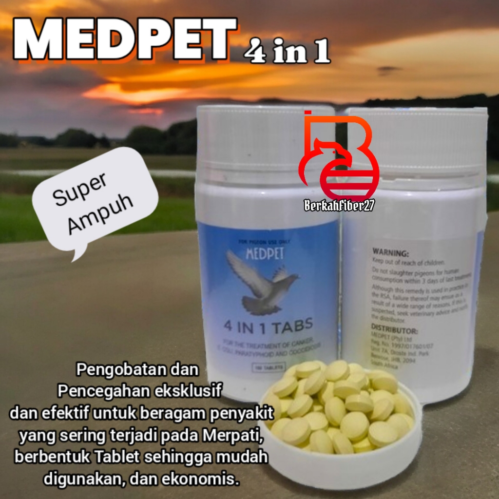 Jual Medpet 4in1 per 5 tablet Obat Burung Merpati Sakit Gangguan ...
