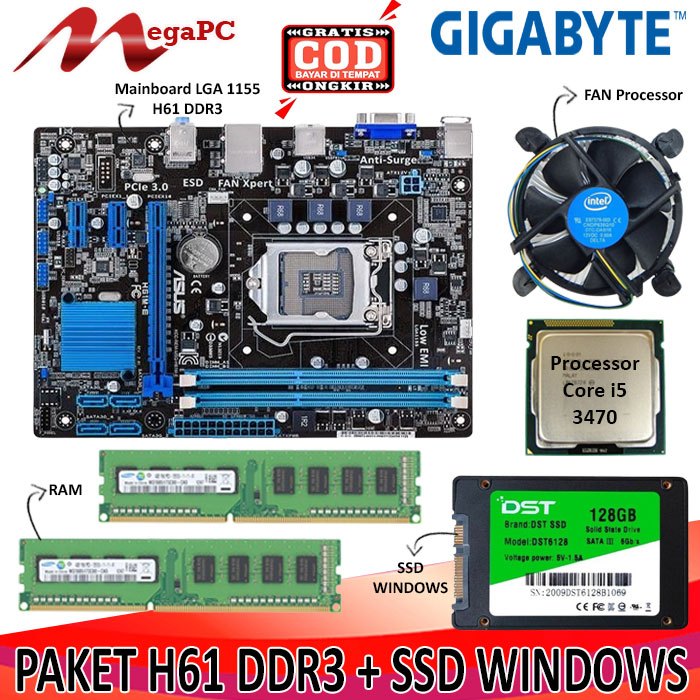 Jual Paket Rakitan Mainboard Lga H Ddr Core I Fan