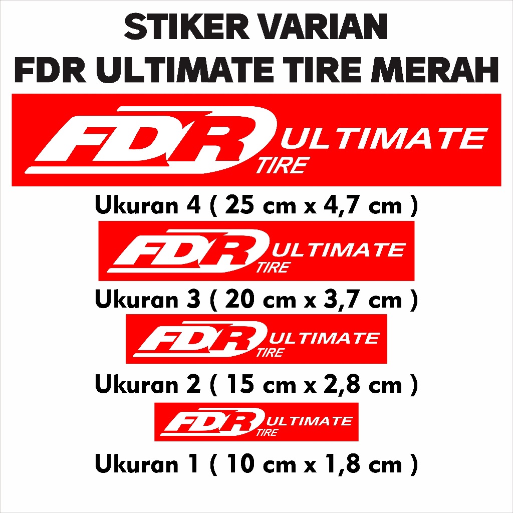 Jual STIKER FDR ULTIMATE / FDR CHAMPION WATERPROOF UNTUK MOTOR DAN ...