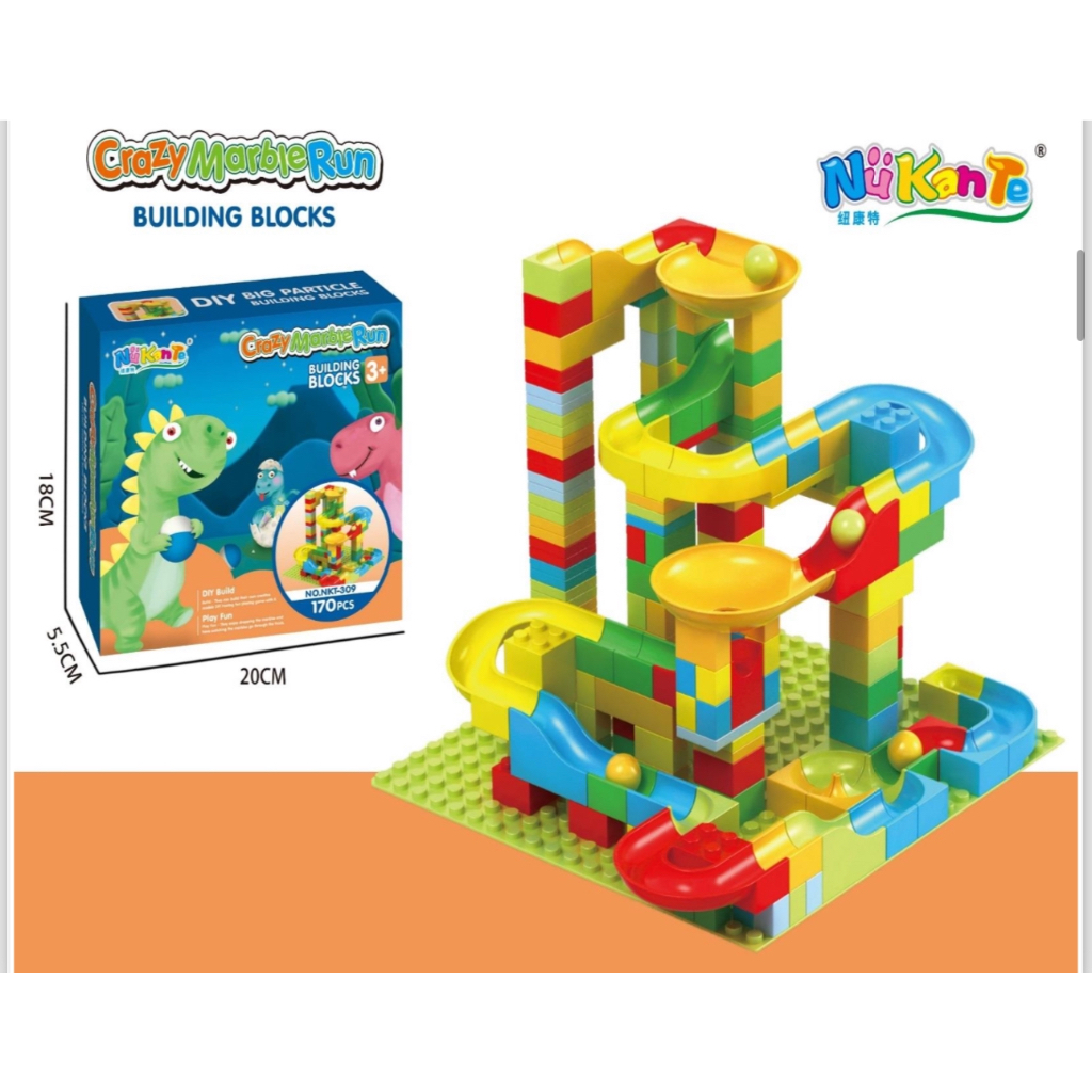 Jual Mainan Brick Balok Susun Anak DIY 170 Pieces Puzzle Marble Run ...