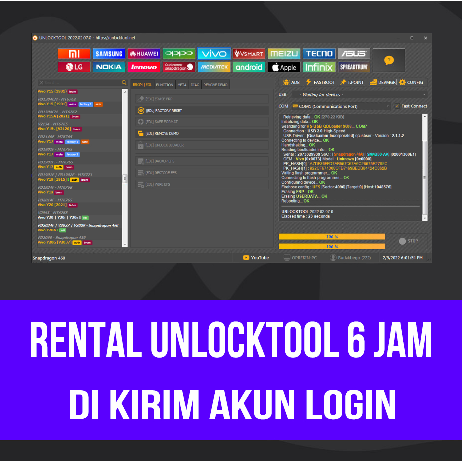 Jual RENTAL UNLOCK TOOL KIRIM ID | Shopee Indonesia
