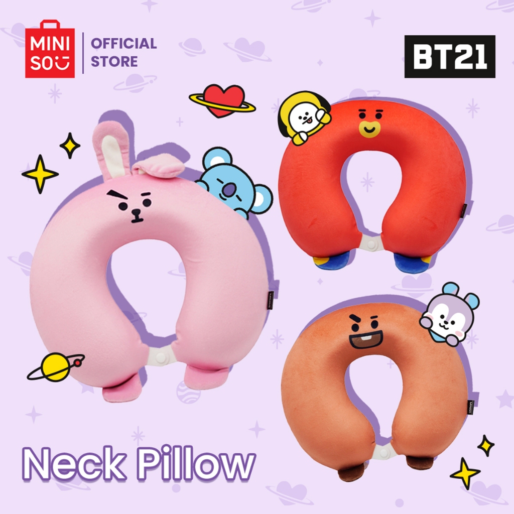Miniso x BT21 Collection Bantal leher Neck Pillow U-shaped Memory Foam  Lembaran Travel Pillow Ringan dan Mudah Disimpan