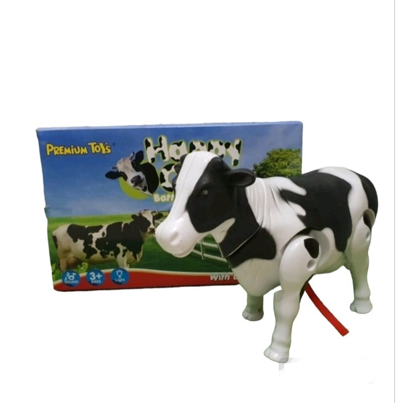 Jual MAINAN SAPI BATERAI lampu BISA JALAN + BUNYI SUARA/ Mainan Sapi ...